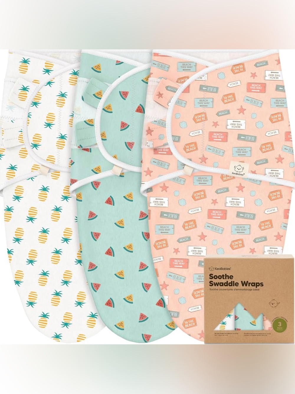 KeaBabies Soothe Swaddle Wraps - Beach Day